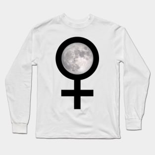 Feminist Moon Celestial Design - Moon in Female Sign Long Sleeve T-Shirt
